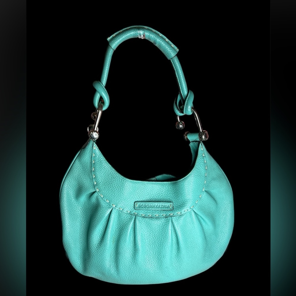 BCBGMaxAzria Blue Hobo Bag with Silver Hardware, Pre-loved.